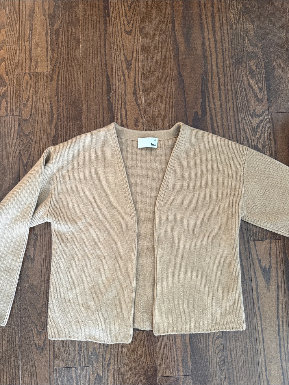 Wilfred Beige Open-Front Knit Cardigan